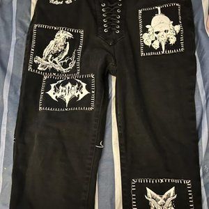 Miss Murder Lace-Up Patch Jeans